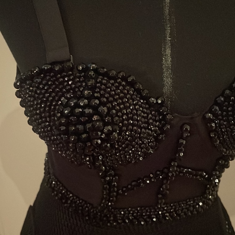 ❣️ NEW H&M studio beaded crop top mesh black - Picture 4 of 7